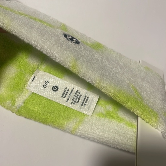 Lululemon Sweatband Headband New Cotton Terry Sweatband Electric Lemon ELLE OS - Picture 6 of 7